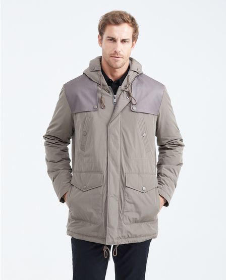 Chaqueta Tipo Parka con Capucha con Ovejero Interno para Hombre