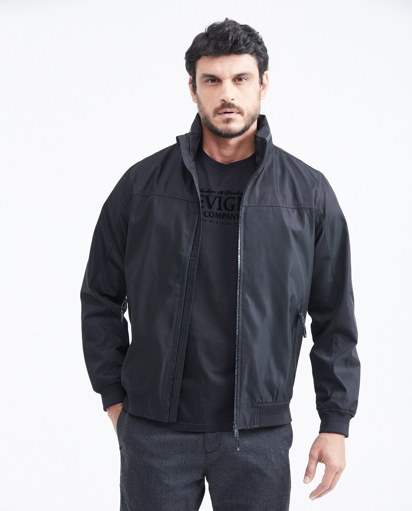 Chaqueta Tipo Bomber con Capucha Oculta para Hombre