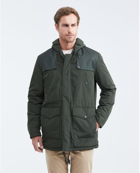 Chaqueta Tipo Parka con Capucha con Ovejero Interno para Hombre