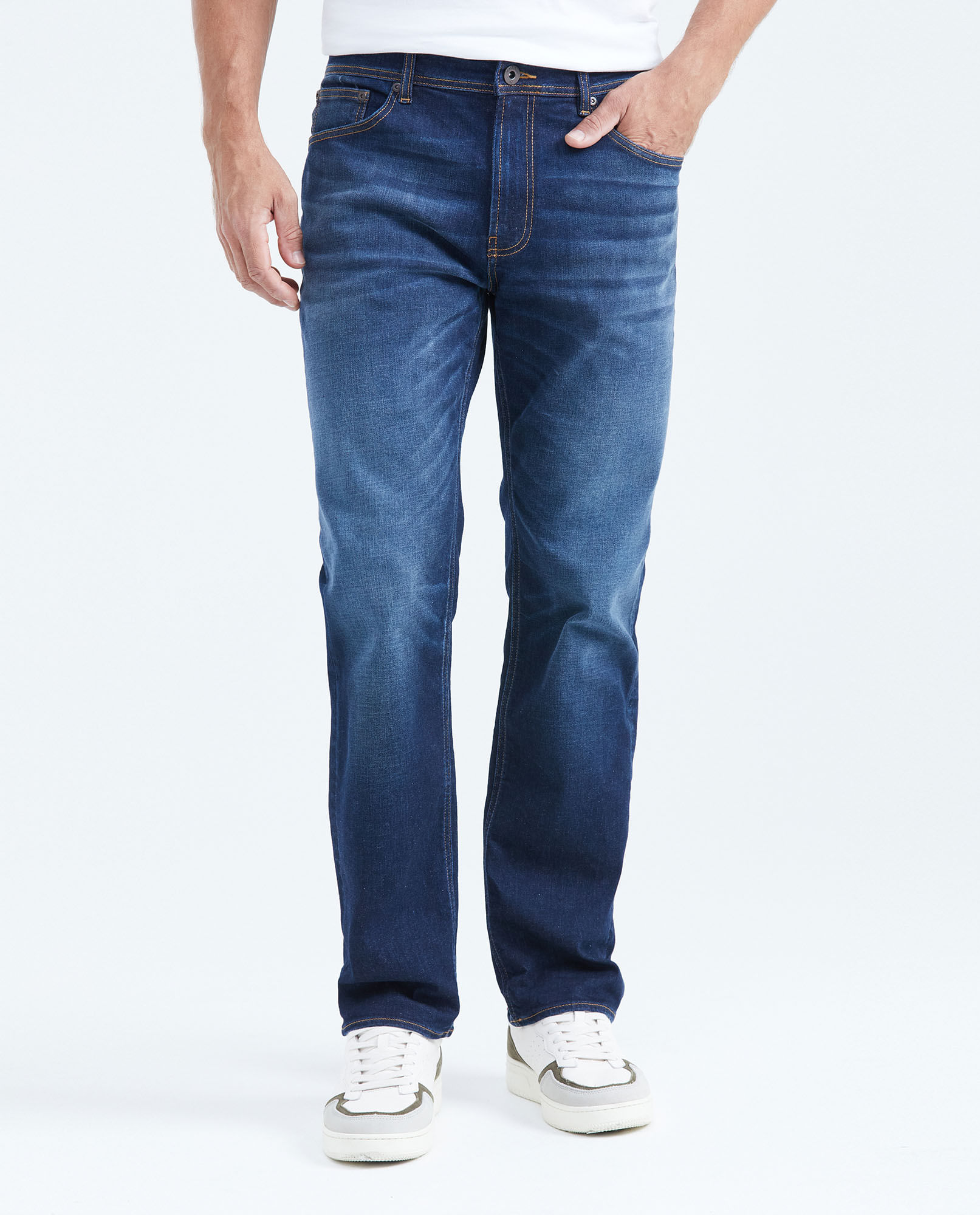 Jean Relaxed Fit Tiro Alto Boot Cut Azul Oscuro para Hombre