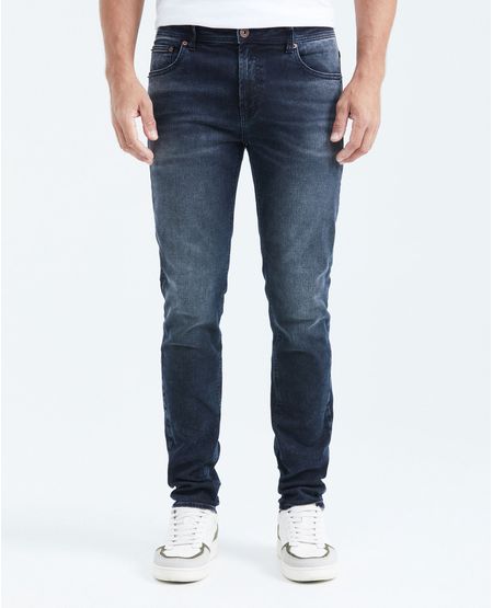 Jean Súper Slim Fit Tiro Medio Bota Super Slim Azul Ultra Oscuro para Hombre