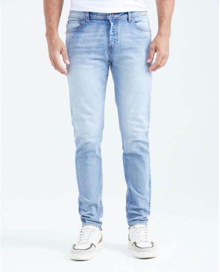 Jean Súper Slim Fit Tiro Bajo Bota Super Slim Azul Claro para Hombre