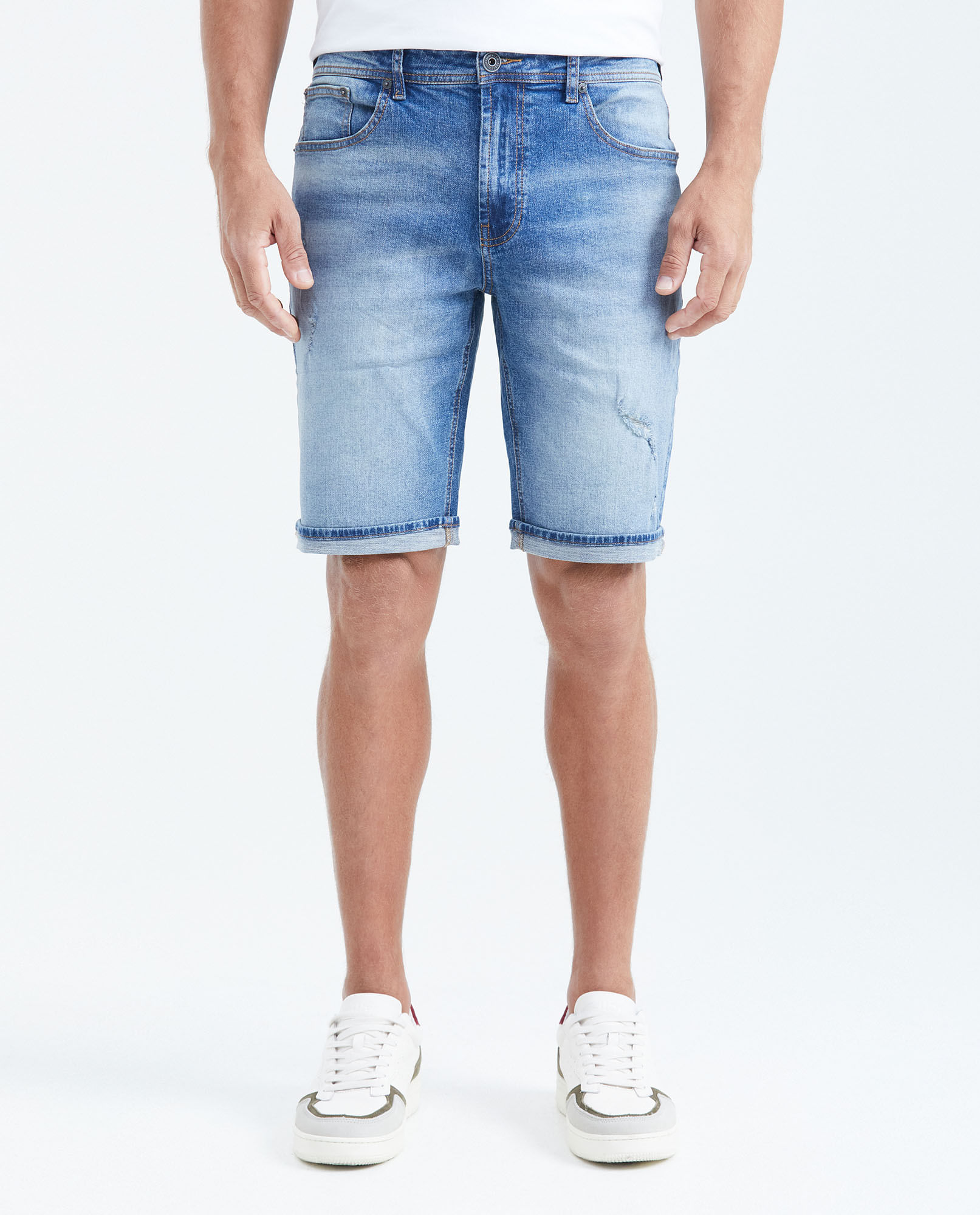 Bermuda en Denim Straight Fit Azul Oscuro para Hombre