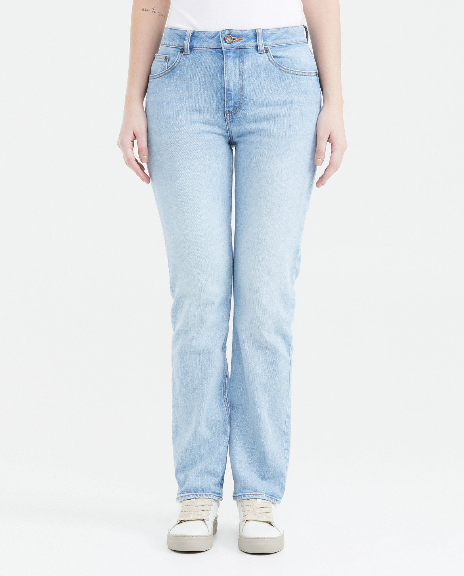 Jean Super High Rise Boot Cut Azul Claro Lavado Vintage para Mujer