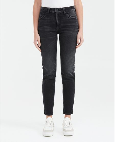 Jean High Rise Bota Slim Negro para Mujer