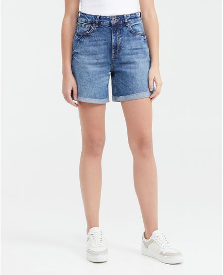 Short en Denim High Rise Azul Medio para Mujer