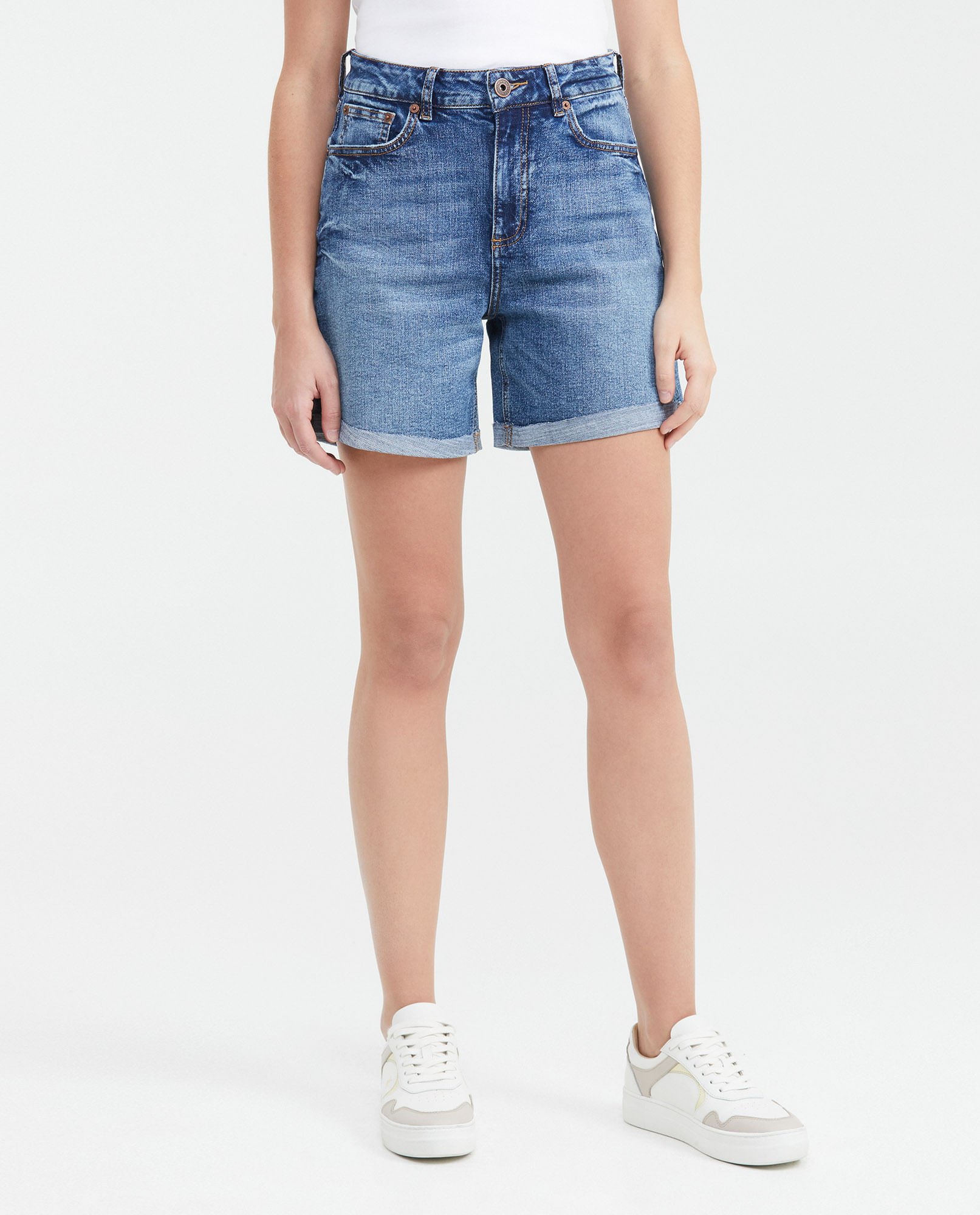 Short en Denim High Rise Azul Medio para Mujer