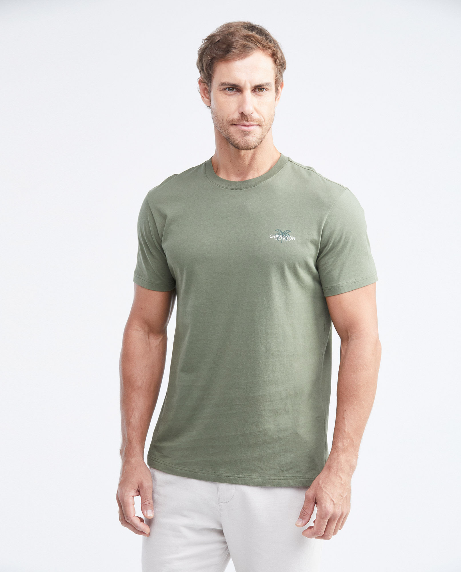Camiseta Slim Fit Estampada Cuello Redondo para Hombre
