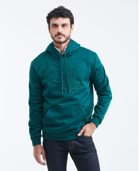 Buzo cerrado con Capucha y Estampado Frontal para Hombre