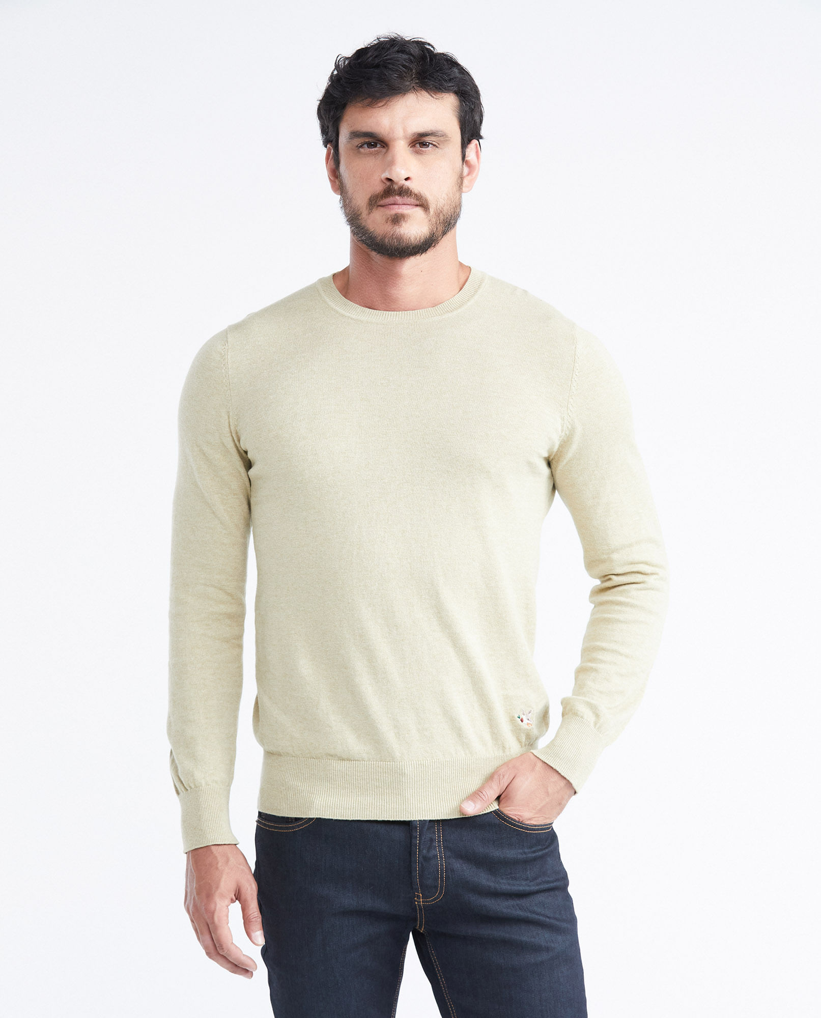 Suéter Tejido con Cuello Redondo para Hombre