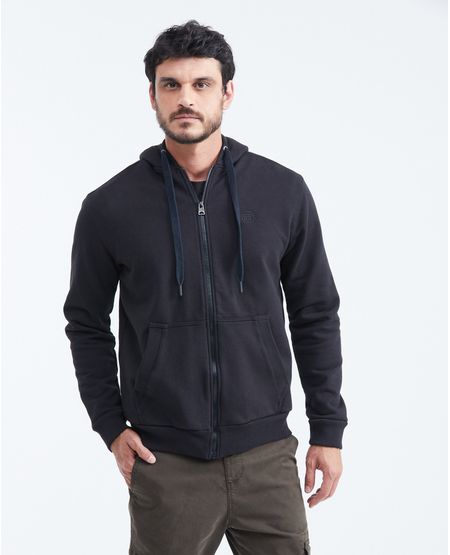 Buzo abierto con Capucha y Bordado para Hombre