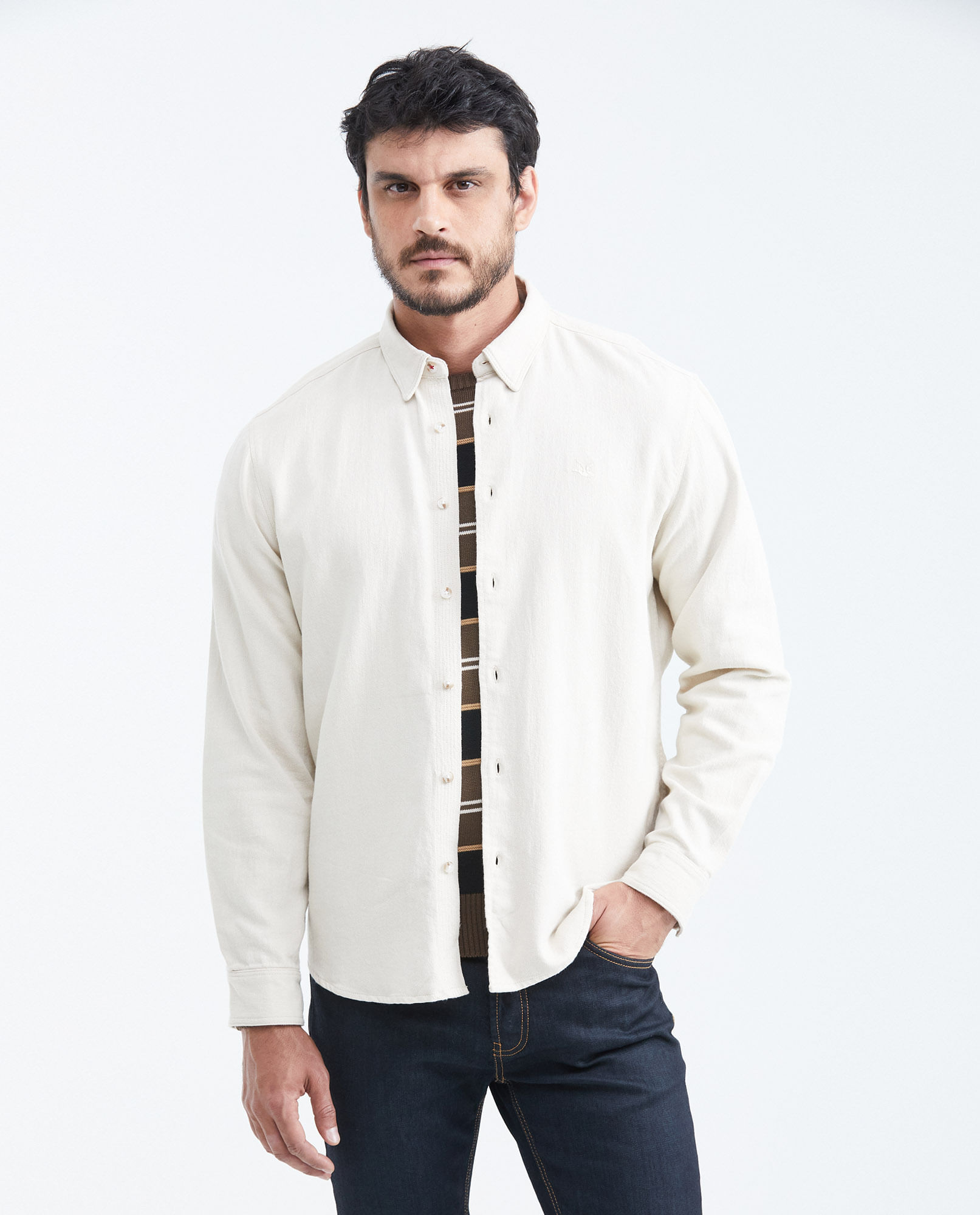 Camisa Classic Fit Manga Larga xxxx para Hombre
