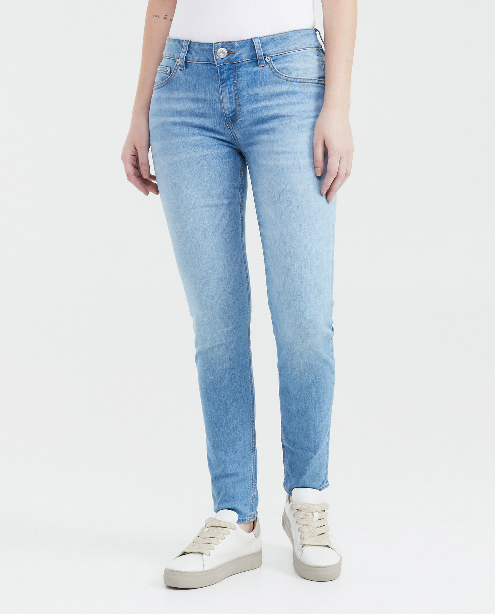 Jean Low Rise Bota Slim Azul Claro para Mujer