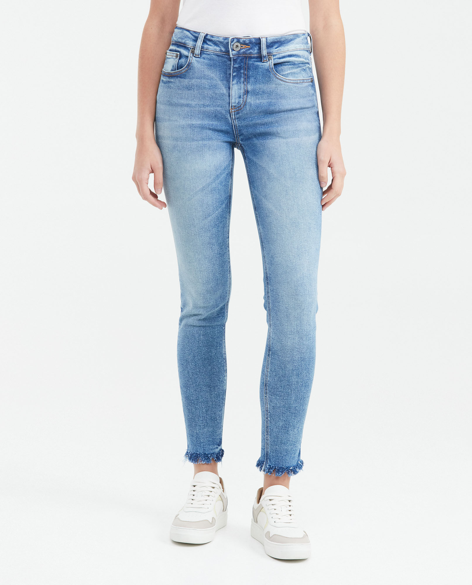 Jean High Rise Bota Slim Azul Claro para Mujer