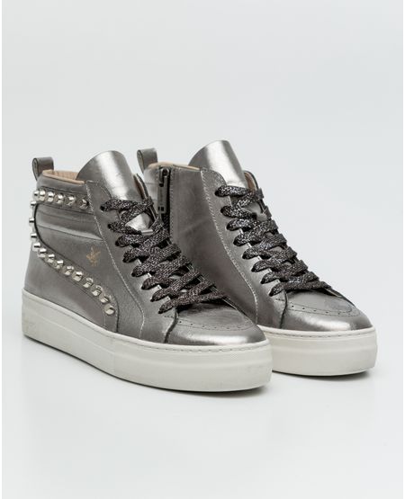 Tenis Casuales Tipo Botín en Cuero para Mujer