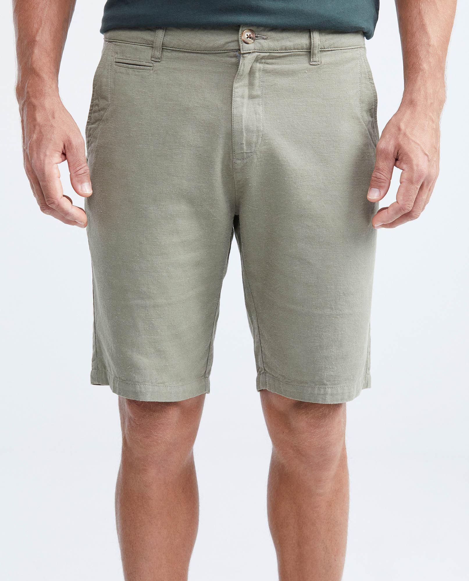 Bermuda Regular Fit en Algodón y Lino para Hombre