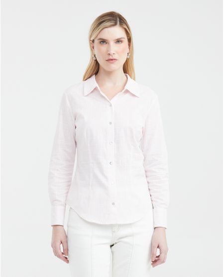 Camisa Clásica Estampado a Rayas para Mujer