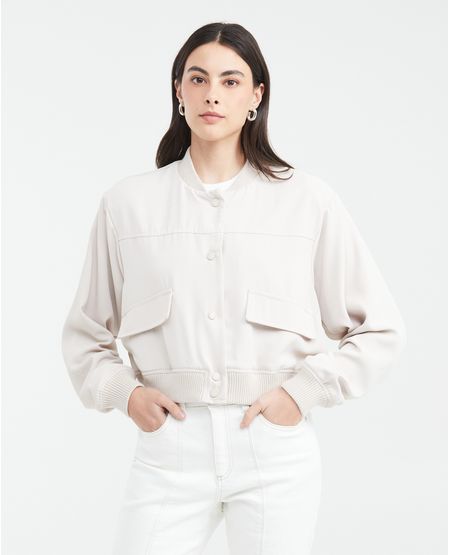 Chaqueta Tipo Bomber Silueta Boxy para Mujer