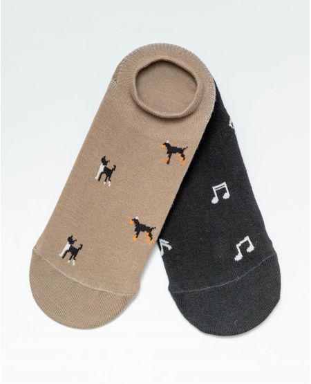 Dos Pares de Medias Invisibles con Diseños Variados para Hombre