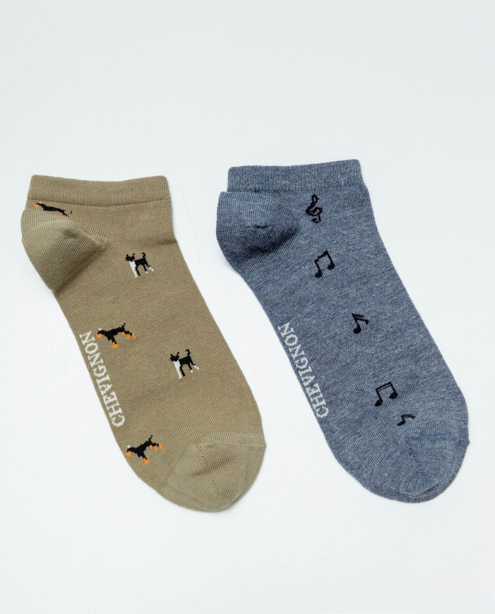 Dos Pares de Medias Tobilleras con Diseños Variados para Hombre