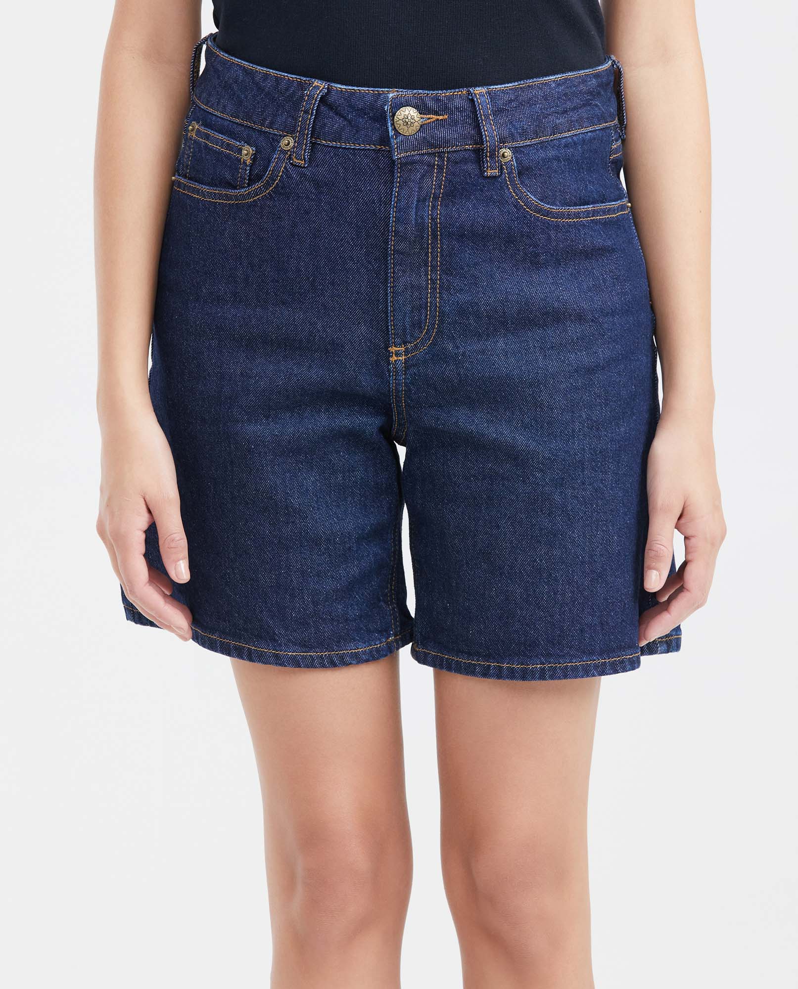Short en Denim High Rise Azul Oscuro para Mujer