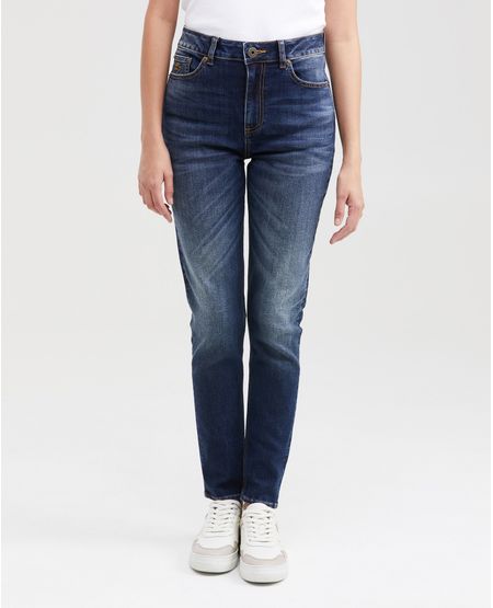Jean Super High Rise Bota Skinny Azul Oscuro para Mujer