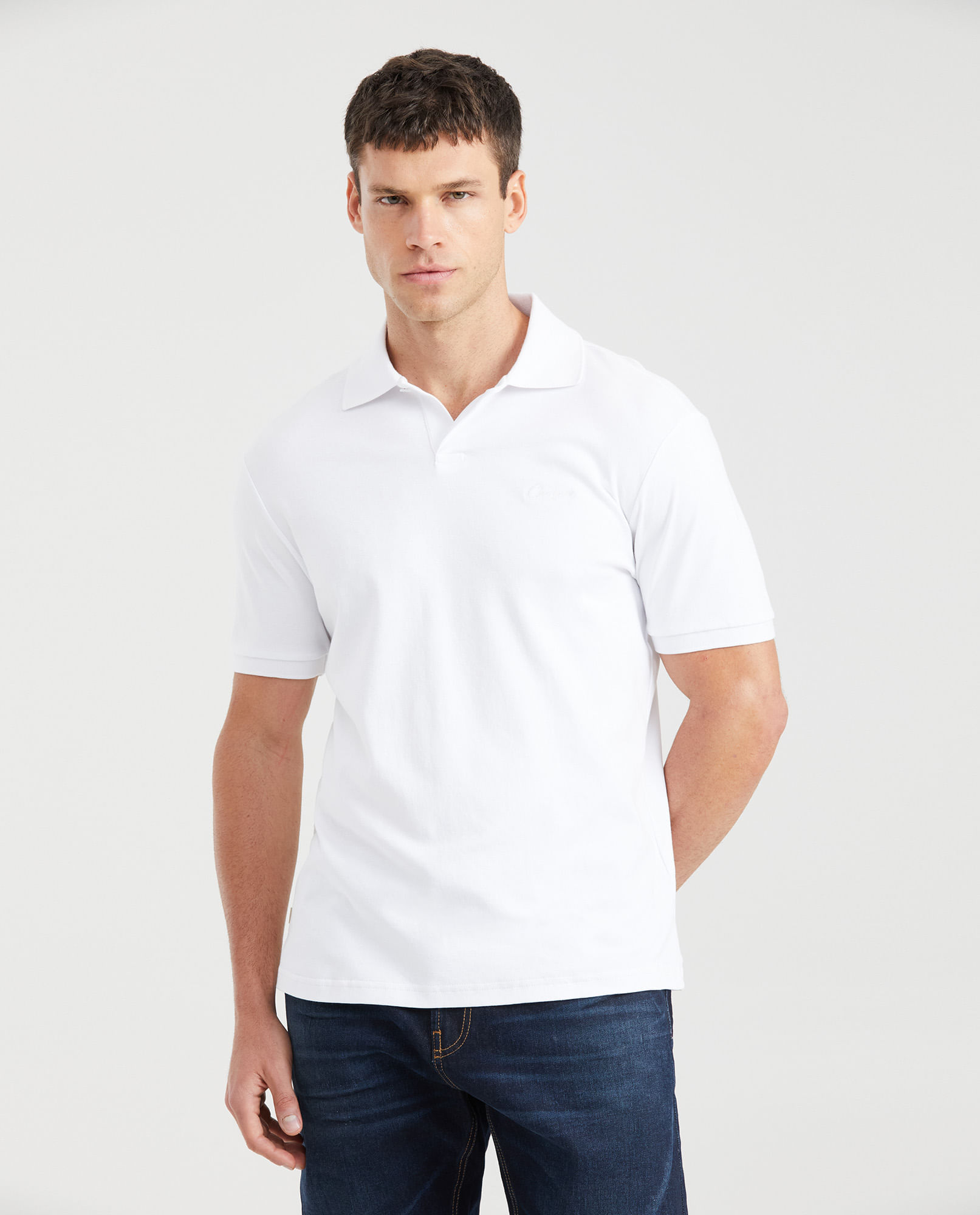 Camiseta Polo Slim Fit en Jersey Semi Pesado para Hombre