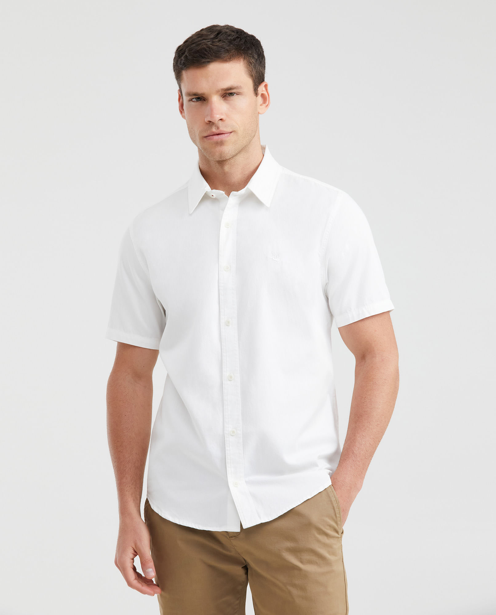 Camisa Slim Fit Manga Larga en Algodón para Hombre