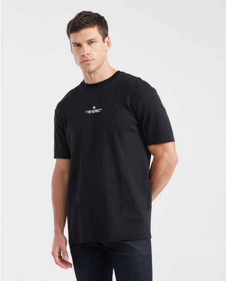 Camiseta Classic Fit con Estampado Cuello Redondo en Algodón más Grueso para Hombre