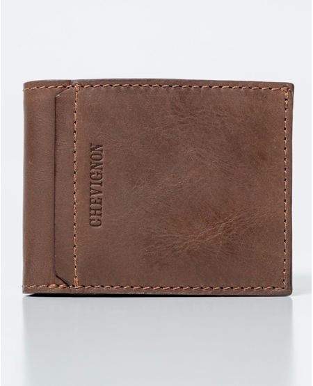 Billetera en Cuero Formato Horizontal Dos Alas con Portadocumentos No Extraíble para Hombre