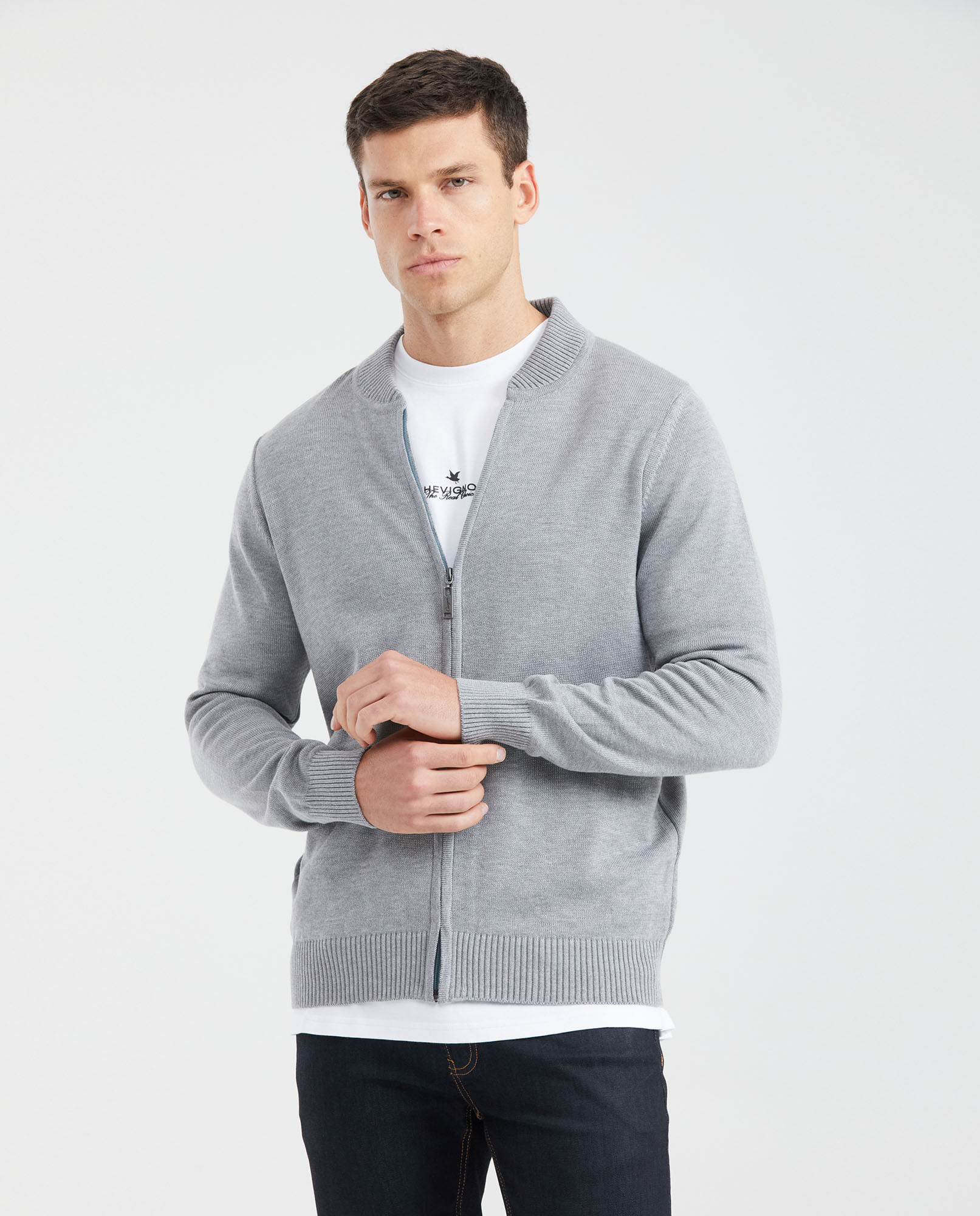 Chaqueta Tejida con Cuello Nerú para Hombre