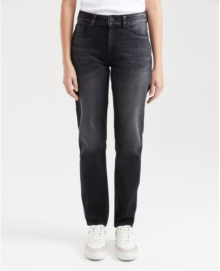 Jean High Rise Bota Skinny Negro para Mujer