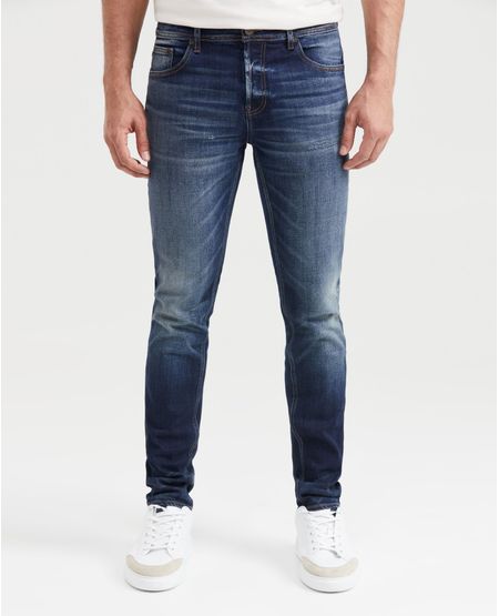 Jean Súper Slim Fit Tiro Bajo Bota Super Slim Azul Medio para Hombre