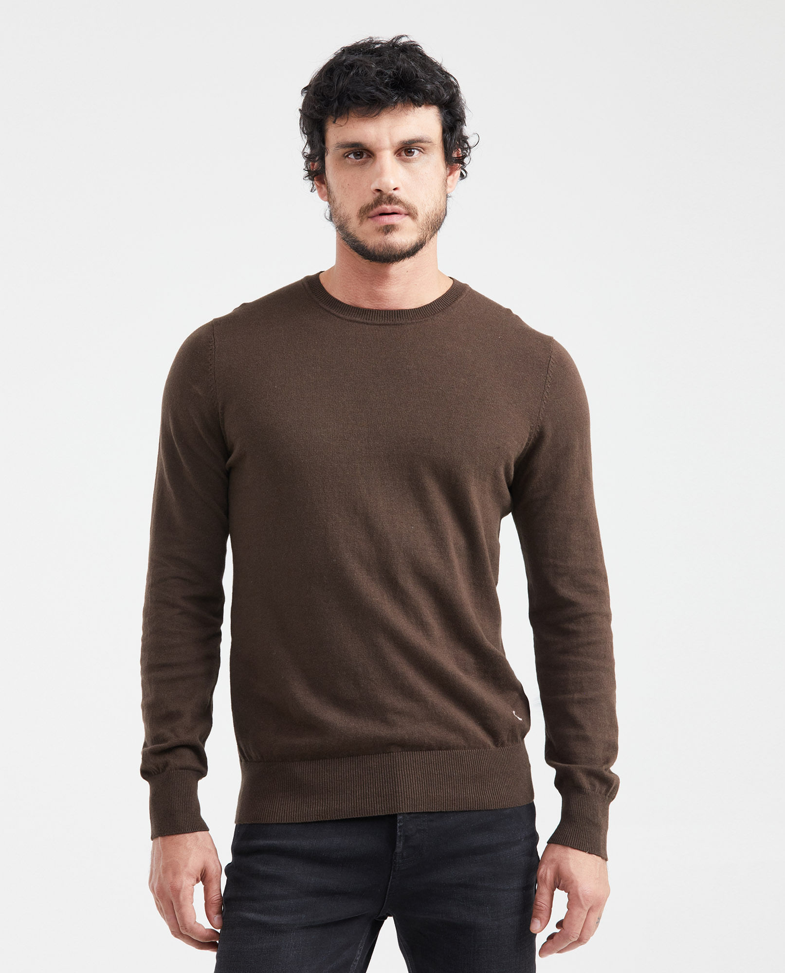 Suéter Tejido con Cuello Redondo para Hombre