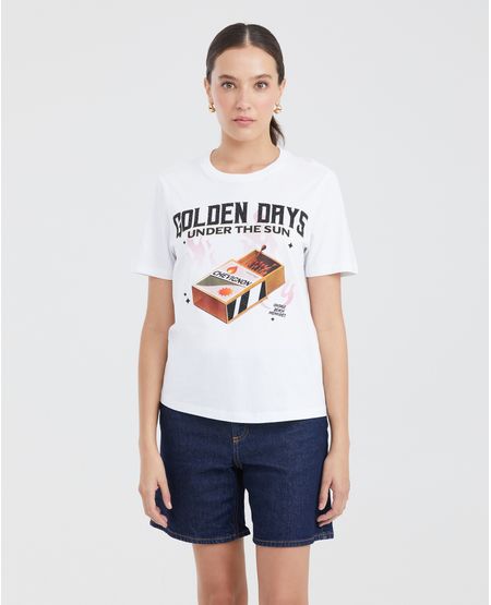 Camiseta Estampada con Detalles de Piedras para Mujer