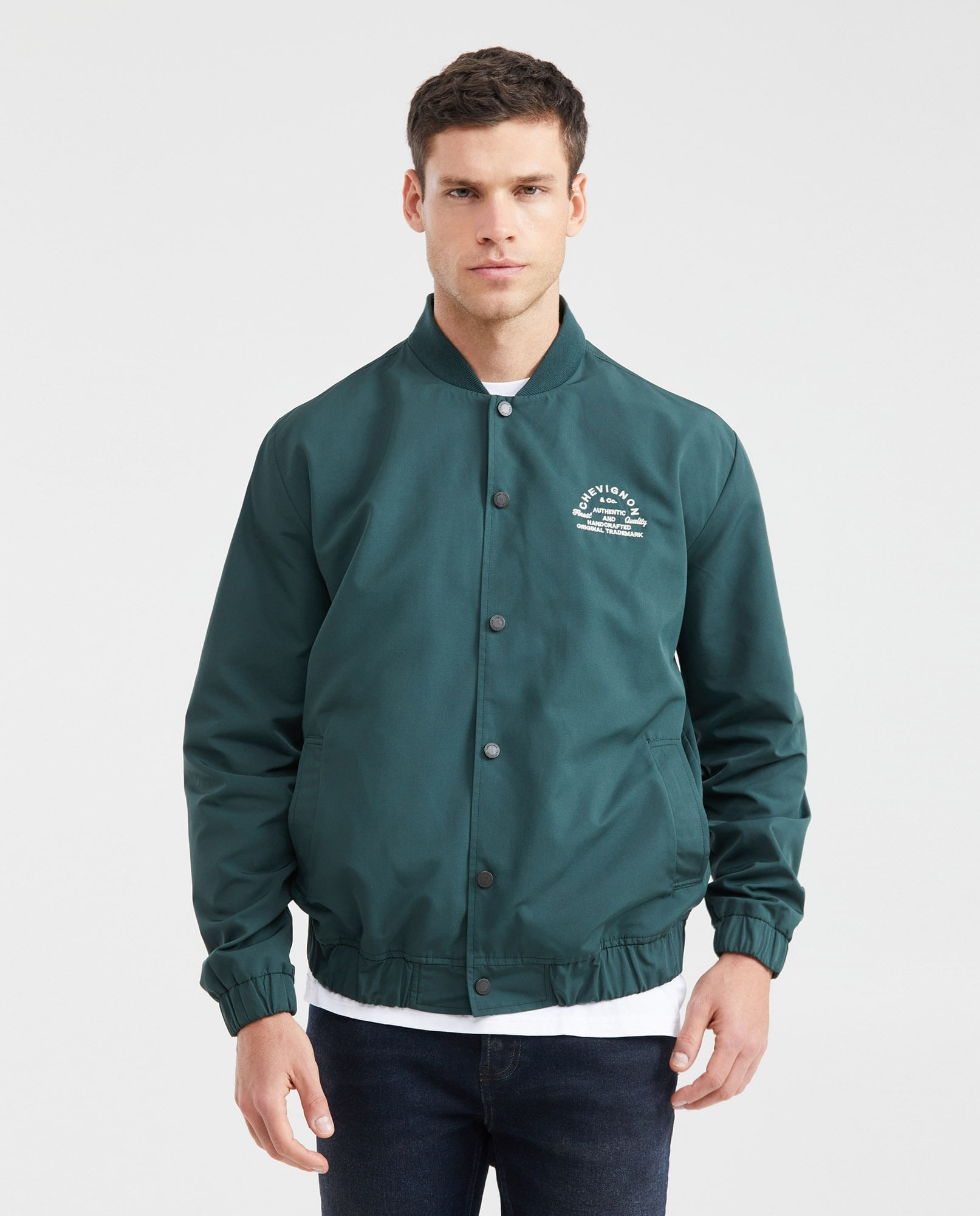 Chaqueta Tipo Bomber con Capucha Removible para Hombre