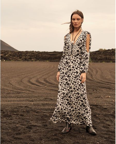 Vestido Largo con Estampado Maxi Print de Flores para Mujer