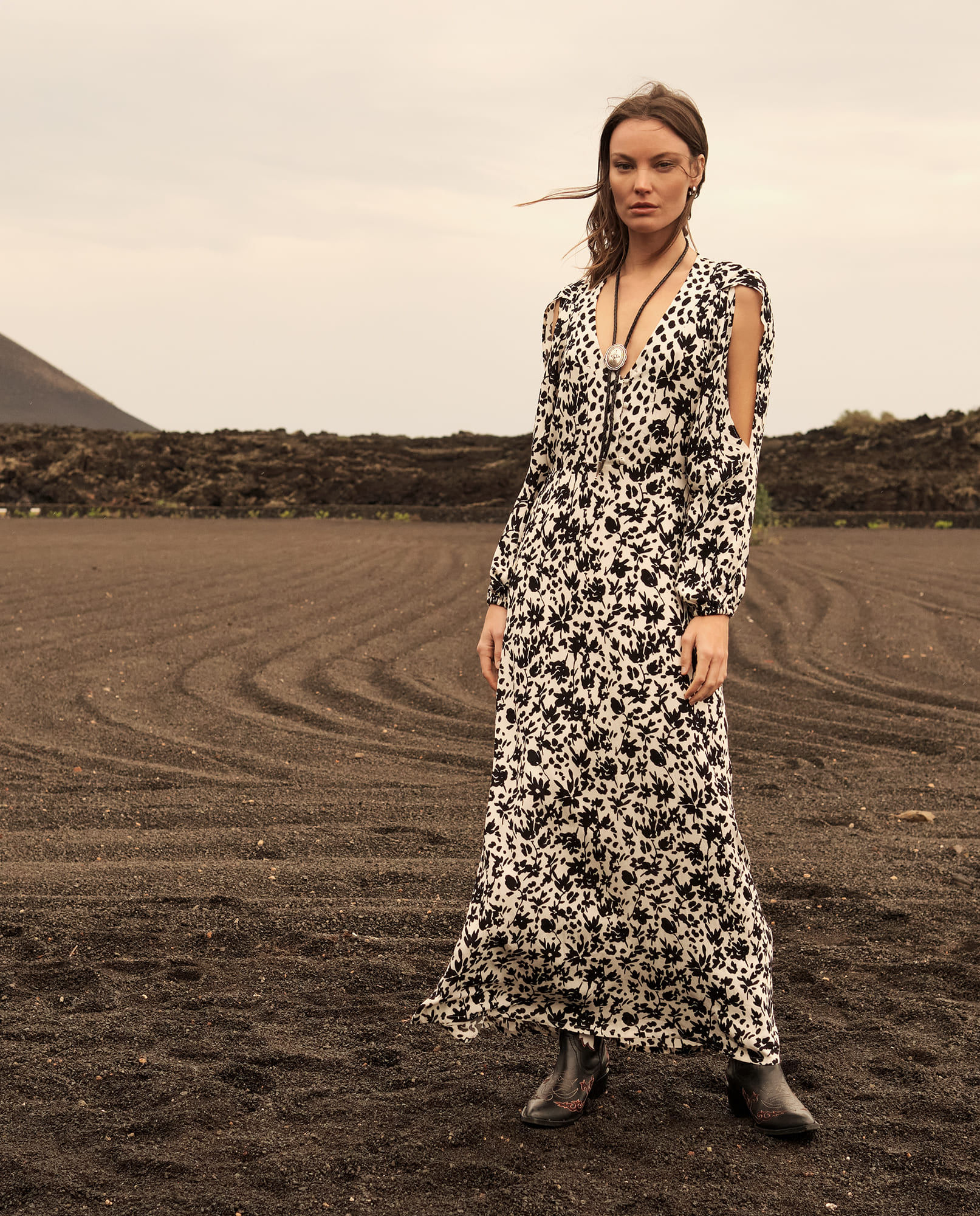 Vestido Largo con Estampado Maxi Print de Flores para Mujer