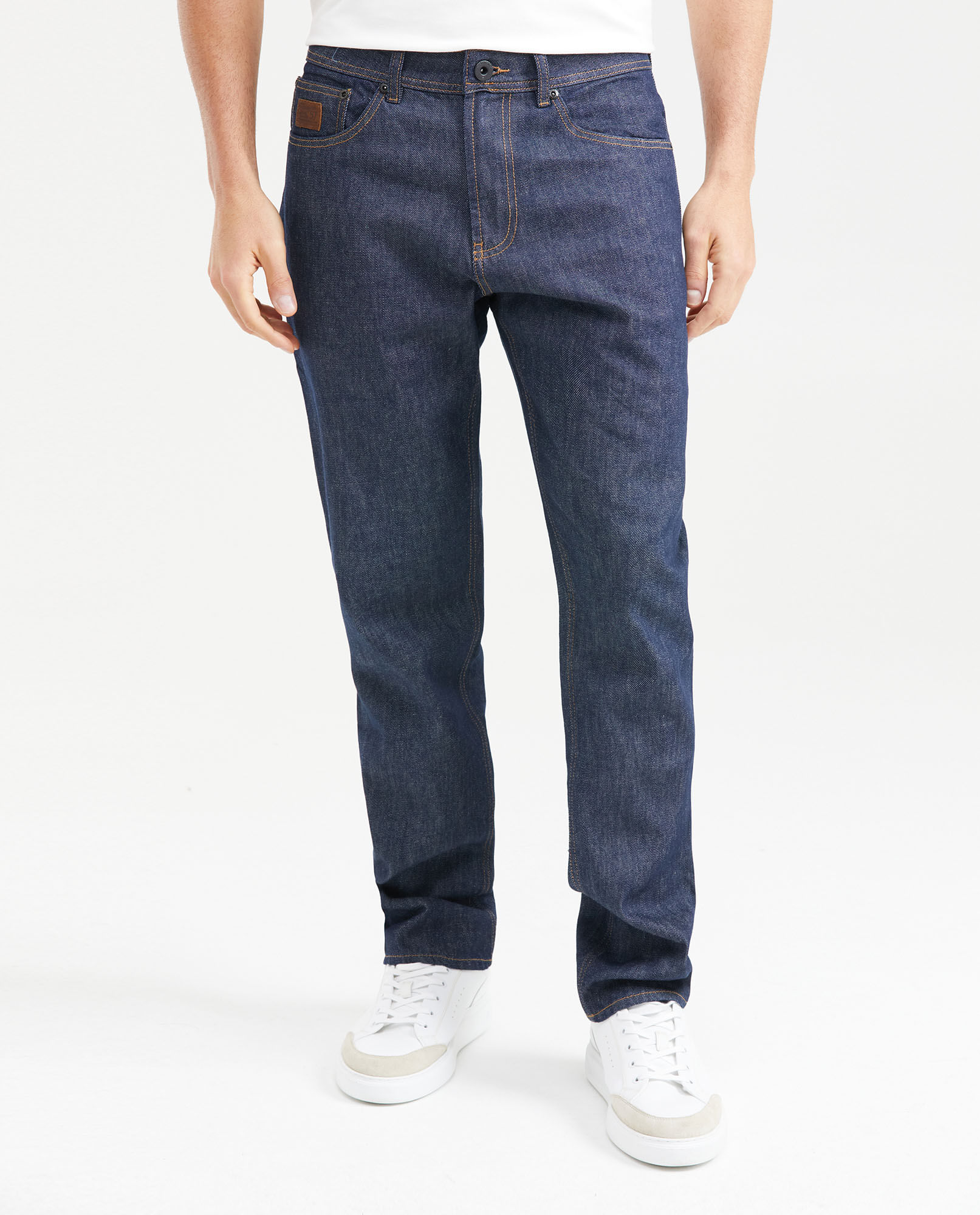 Jean Relaxed Fit Tiro Alto Boot Cut Azul Ultra Oscuro para Hombre