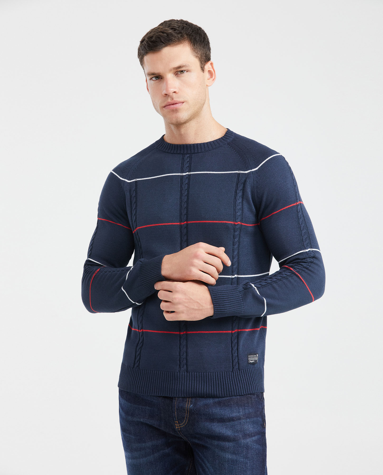 Suéter Tejido con Cuello Redondo para Hombre