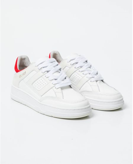 Tenis Tipo Basket en Cuero y Textil para Mujer