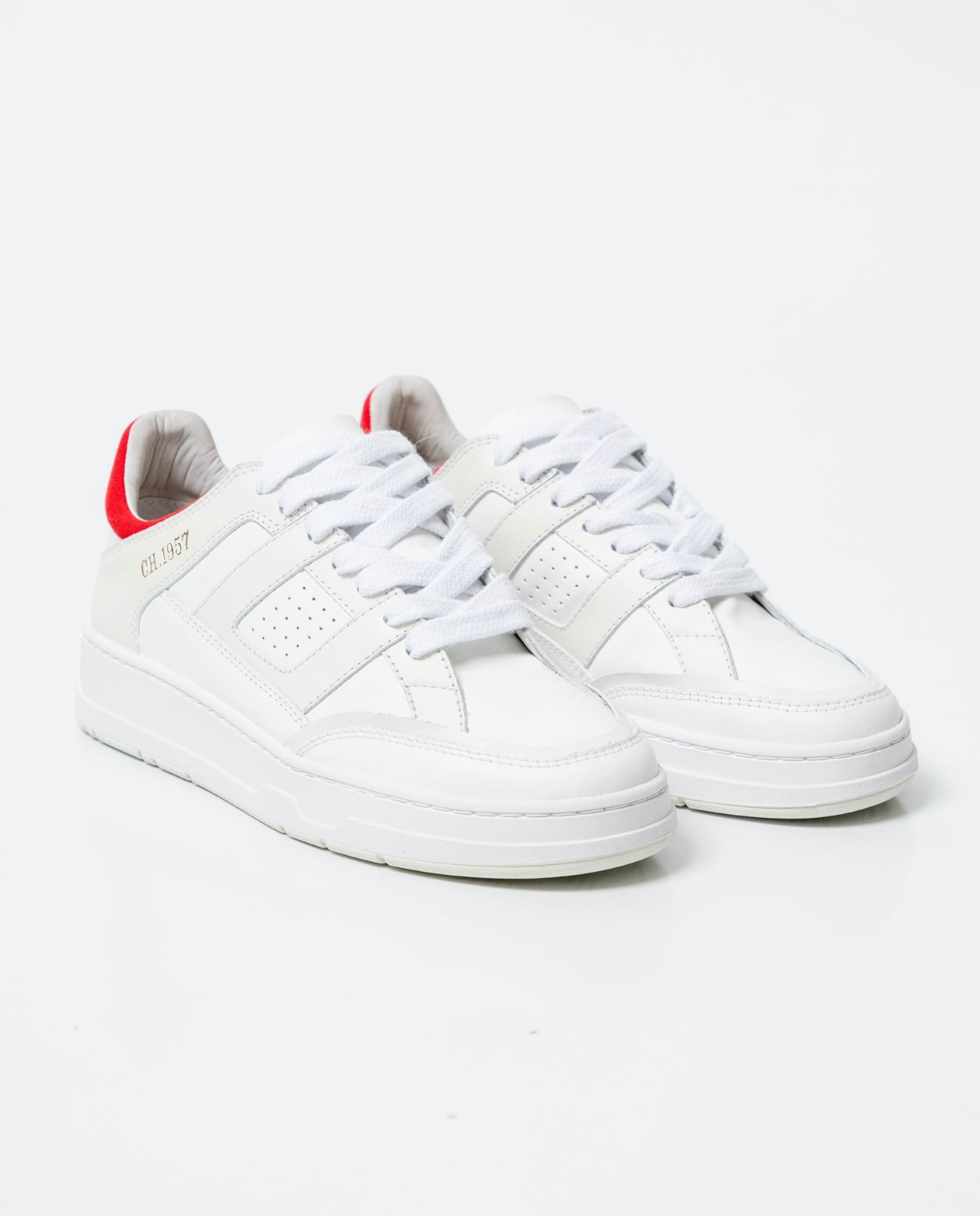 Tenis Tipo Basket en Cuero y Textil para Mujer