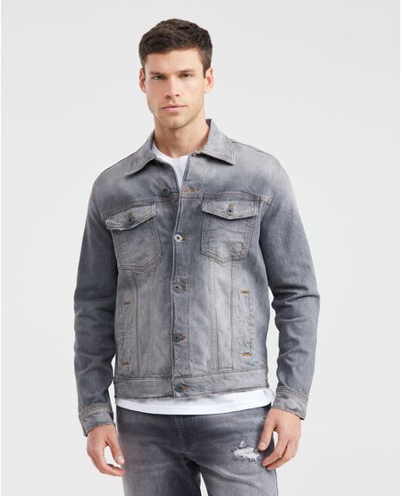 Chaqueta en Denim Gris para Hombre