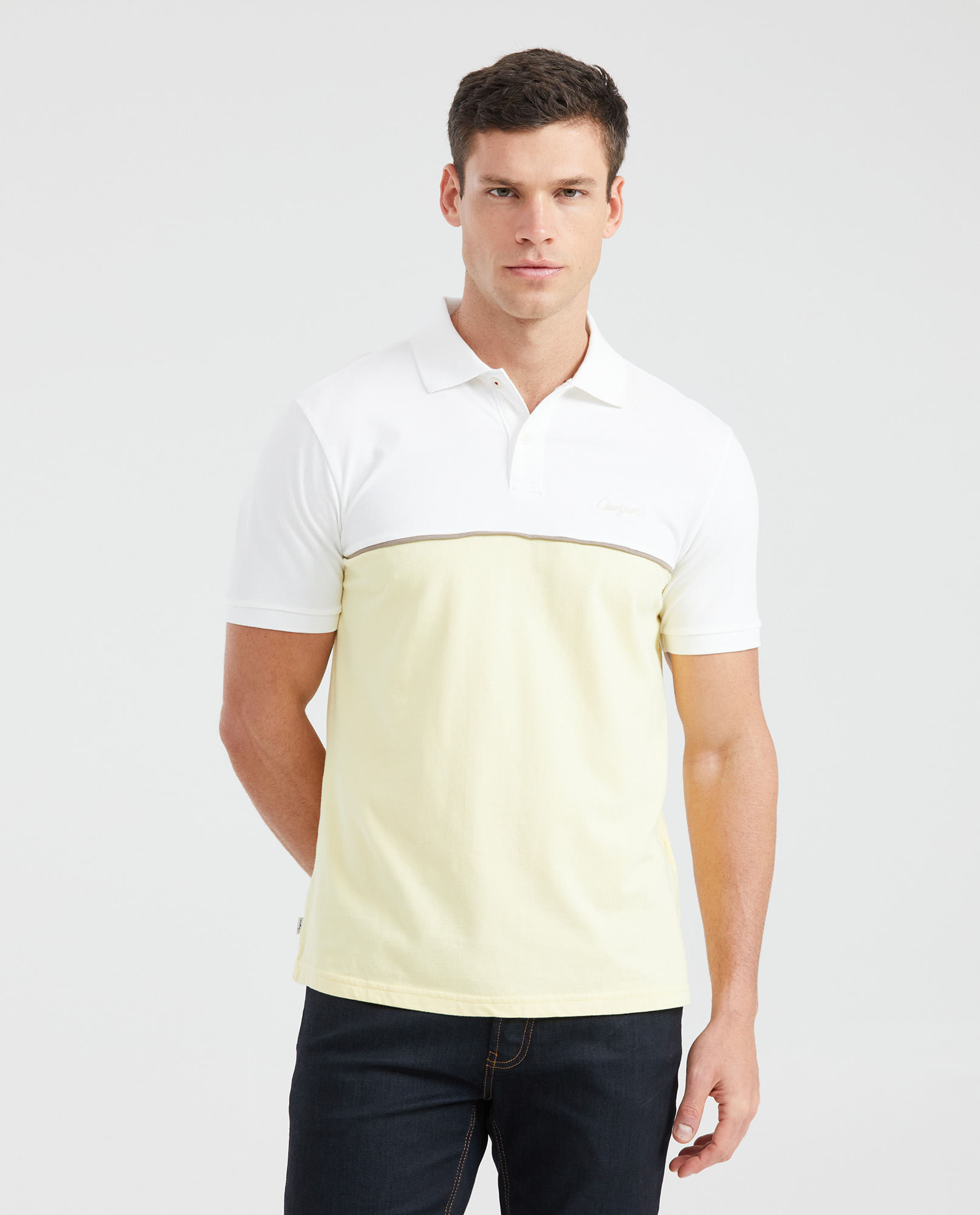 Camiseta Polo Slim Fit con Bloques de Color para Hombre