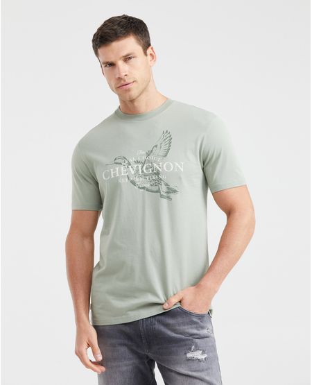 Camiseta Slim Fit Estampada Cuello Redondo para Hombre