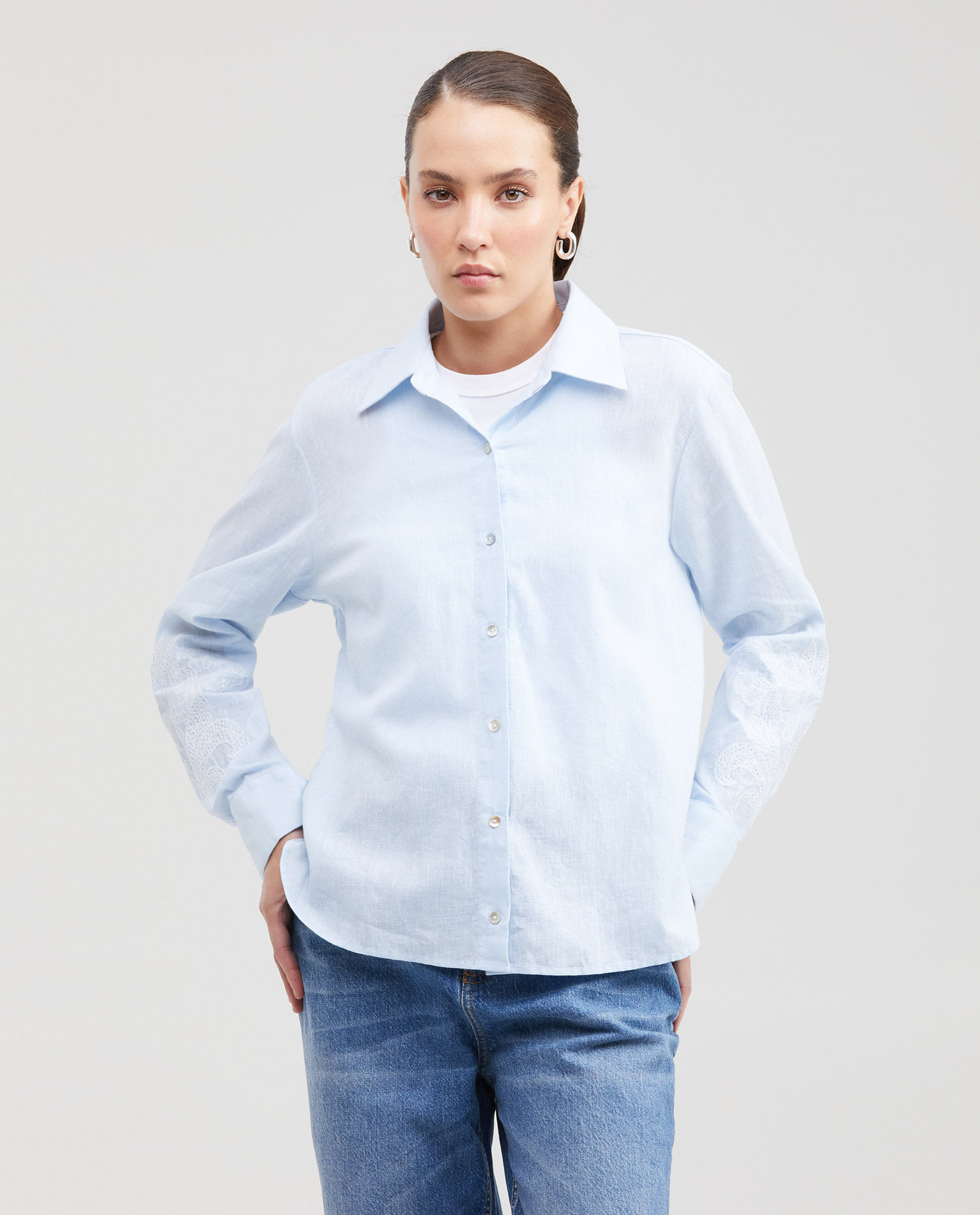 Camisa con Bordados para Mujer