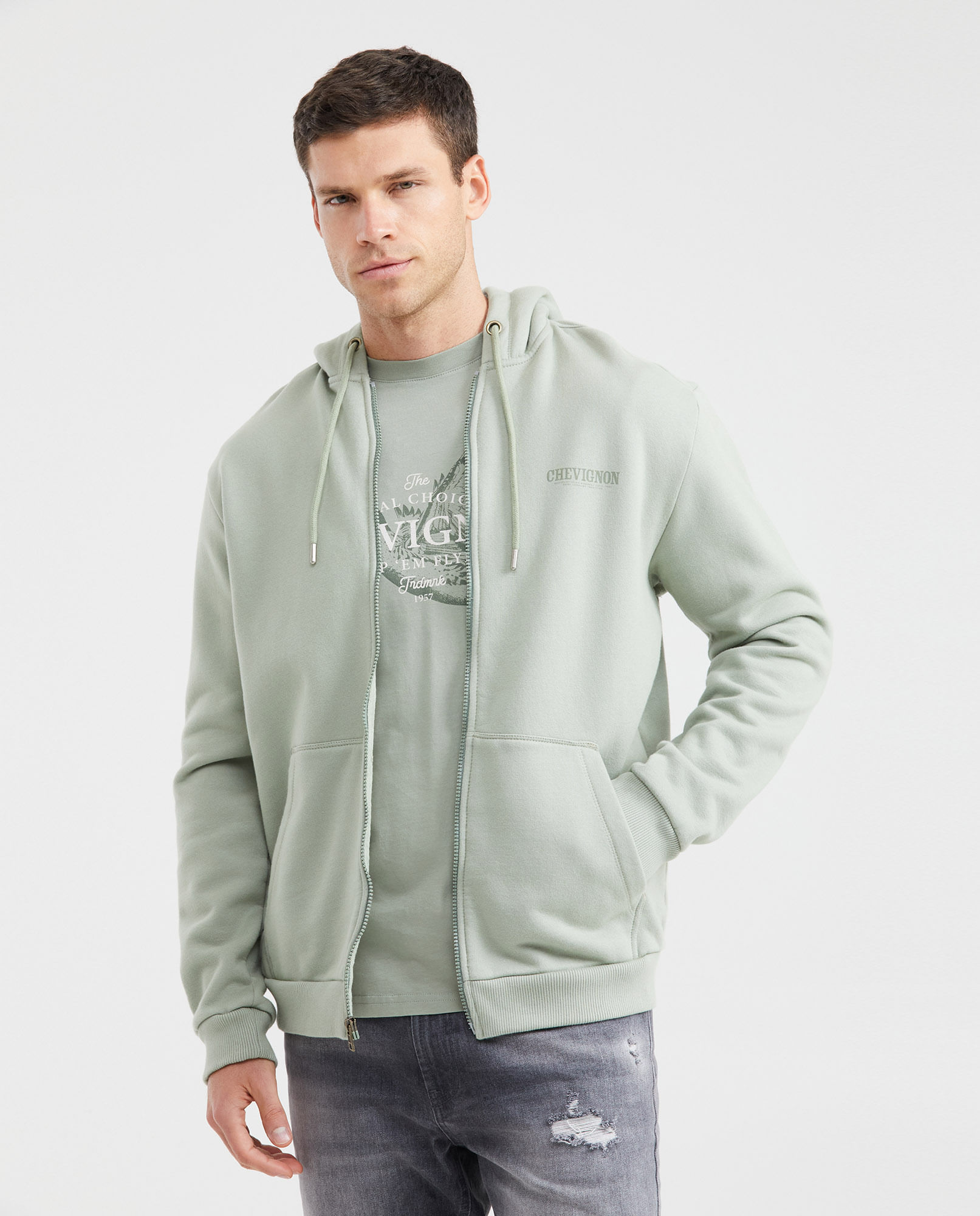 Buzo abierto con Capucha y Estampados para Hombre