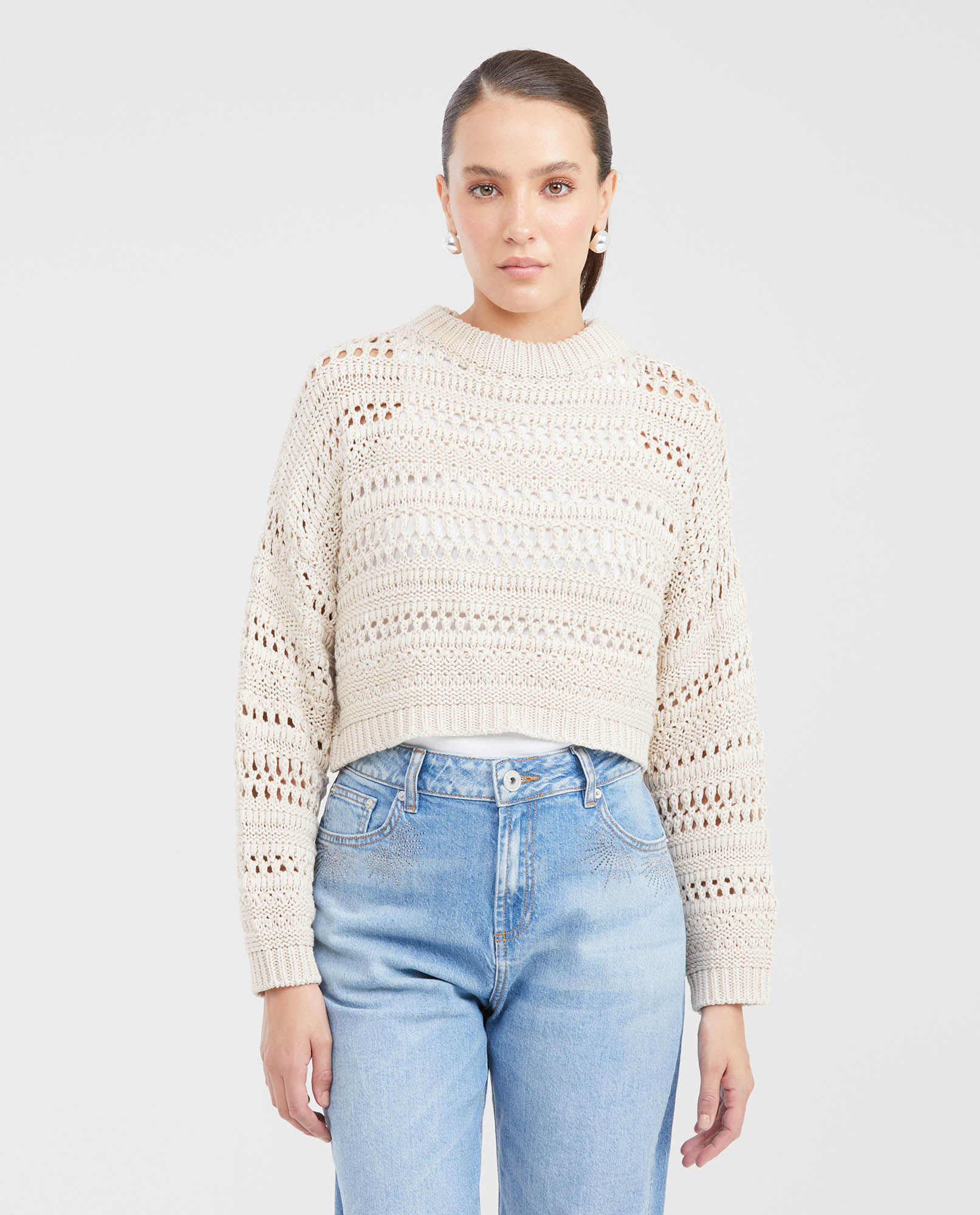 Suéter Tejido Silueta Amplia para Mujer