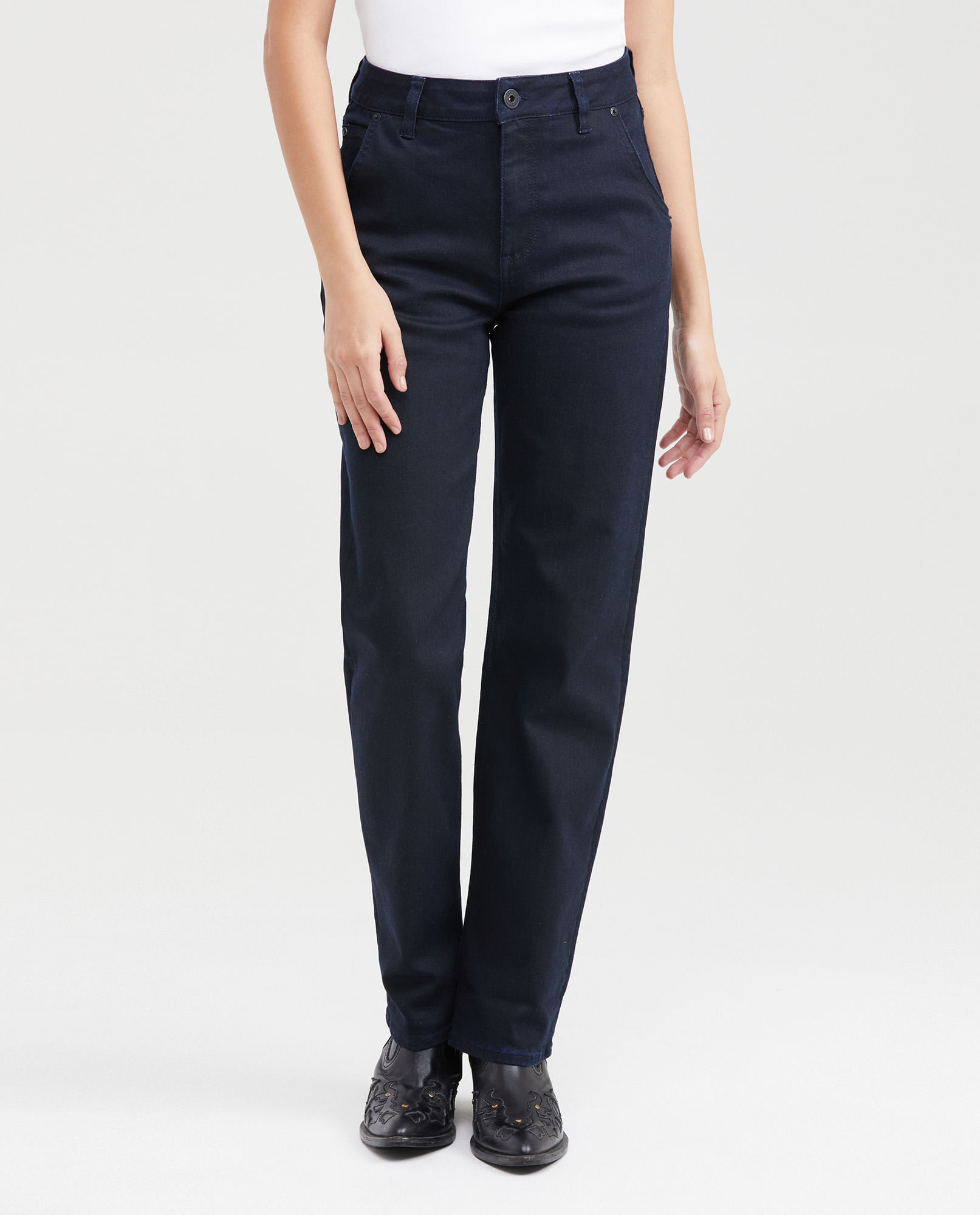 Jean Super High Rise Boot Cut Azul Ultra Oscuro Resinado para Mujer