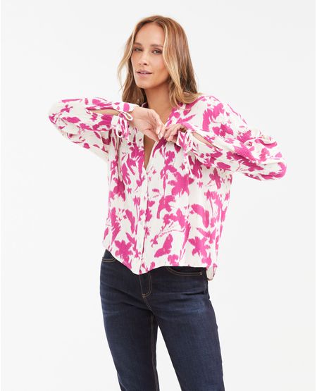 Camisa con Estampado de Flores para Mujer